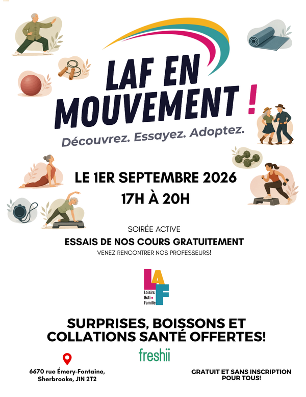 LAF en mouvement! Découvrez. Essayez. Adoptez. Événement éphémère